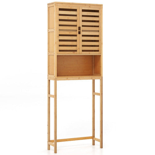 Load image into Gallery viewer, Bamboo Over The Toilet Storage Cabinet Bathroom with Adjustable Shelf-Natural
