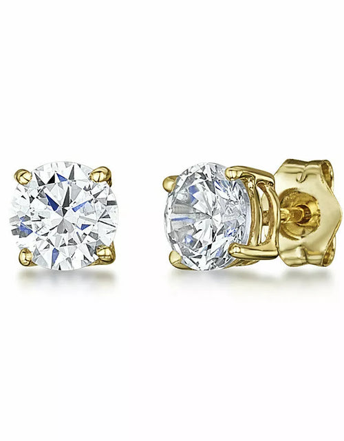 Load image into Gallery viewer, Gold Sterling Silver Stud Earrings Cubic Zirconia Men Women 2PC Earrings Set
