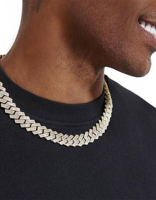 Load image into Gallery viewer, S925 Baguette Moissanite Diamond Cuban Link Chain in 14K Gold - 16mm by Bling Proud | Urban Jewelry Online Store
