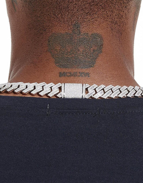 Load image into Gallery viewer, S925 Baguette Moissanite Diamond Cuban Link Chain in White Gold - 16mm by Bling Proud | Urban Jewelry Online Store
