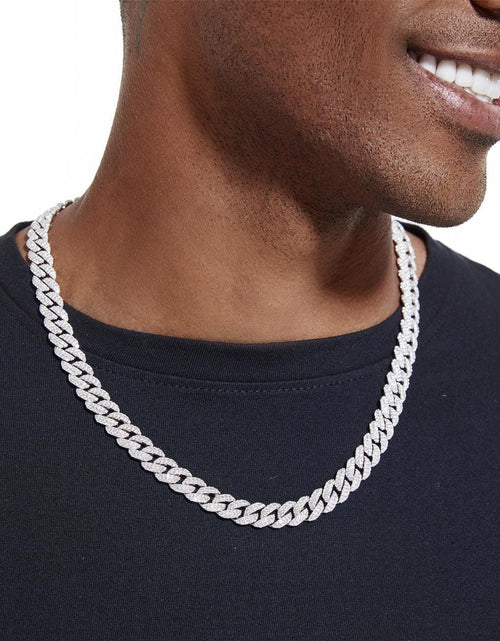 Load image into Gallery viewer, S925 Moissanite Diamond Cuban Link Chain in White Gold - 10mm by Bling Proud | Urban Jewelry Online Store
