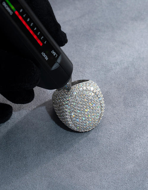 Load image into Gallery viewer, S925 Moissanite Diamond Fully Iced Lagre Oval Ring - VVS1 by Bling Proud | Urban Jewelry Online Store
