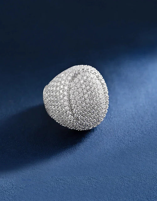 Load image into Gallery viewer, S925 Moissanite Diamond Fully Iced Lagre Oval Ring - VVS1 by Bling Proud | Urban Jewelry Online Store
