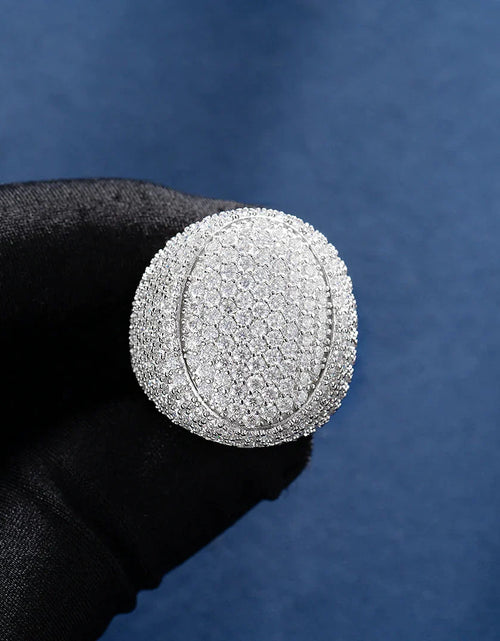 Load image into Gallery viewer, S925 Moissanite Diamond Fully Iced Lagre Oval Ring - VVS1 by Bling Proud | Urban Jewelry Online Store
