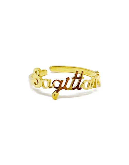 Load image into Gallery viewer, Scripted Zodiac Ring by Ellisonyoung.com
