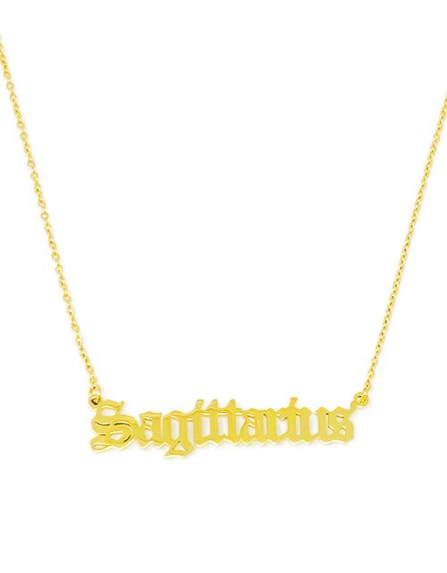 Load image into Gallery viewer, Old English Zodiac Necklace by Ellisonyoung.com
