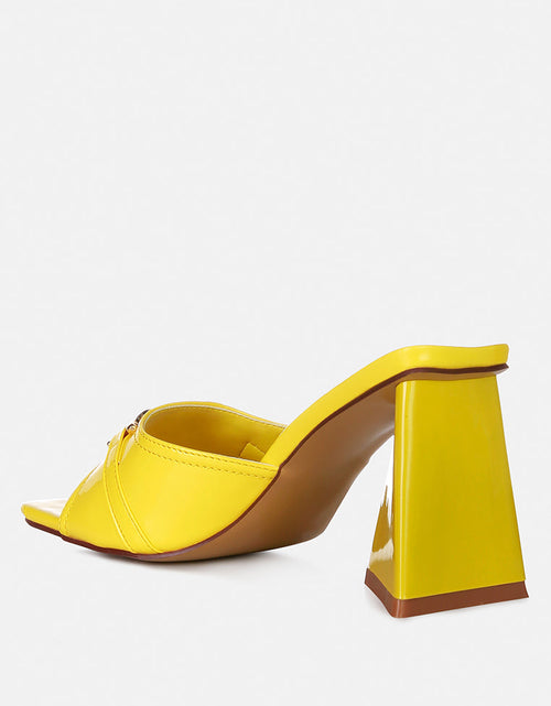 Load image into Gallery viewer, salisbury horsebit buckle triangular block heel sandals by London Rag
