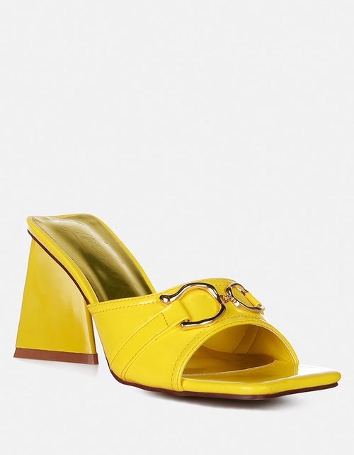 Load image into Gallery viewer, salisbury horsebit buckle triangular block heel sandals by London Rag
