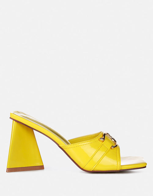 Load image into Gallery viewer, salisbury horsebit buckle triangular block heel sandals by London Rag
