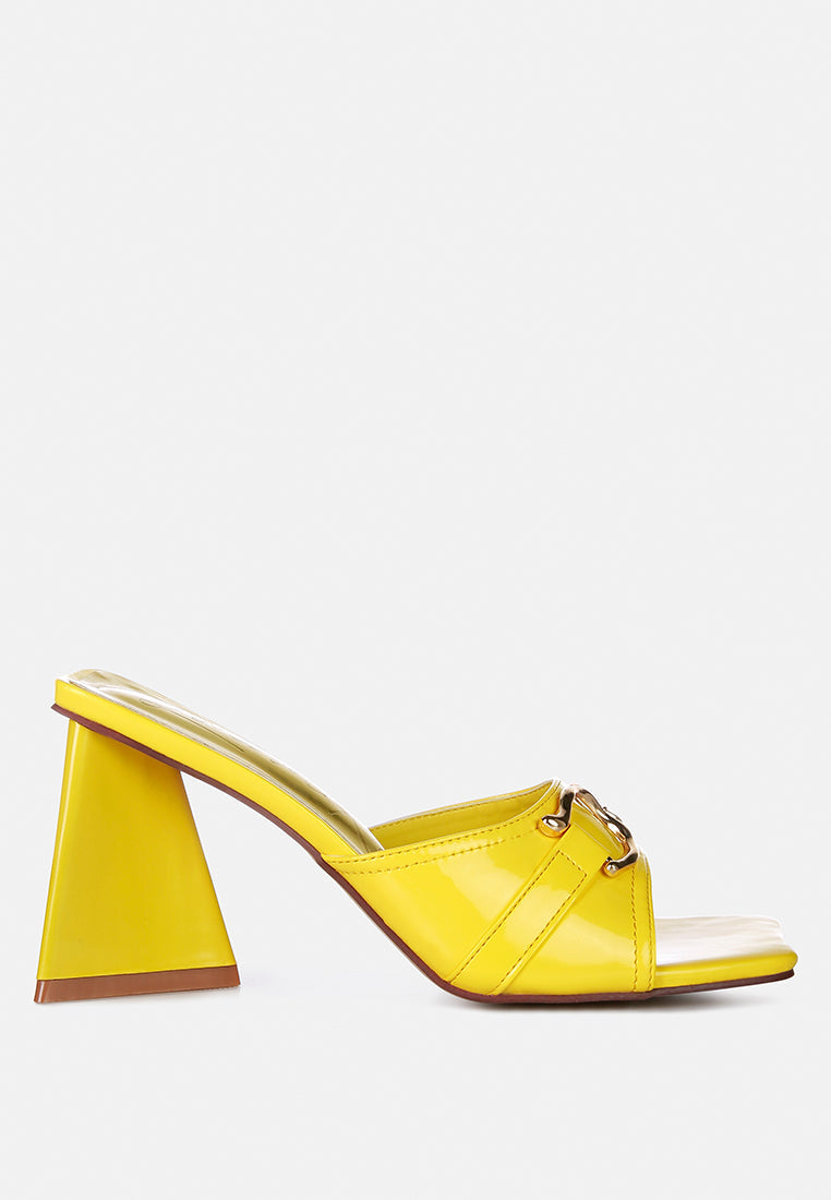 salisbury horsebit buckle triangular block heel sandals by London Rag