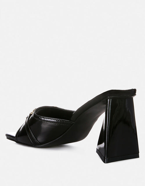 Load image into Gallery viewer, salisbury horsebit buckle triangular block heel sandals by London Rag
