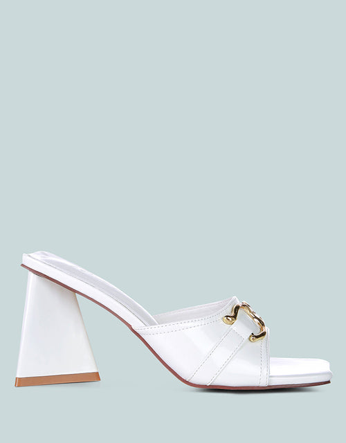 Load image into Gallery viewer, salisbury horsebit buckle triangular block heel sandals by London Rag
