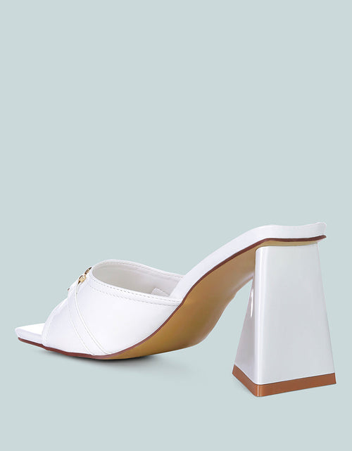 Load image into Gallery viewer, salisbury horsebit buckle triangular block heel sandals by London Rag
