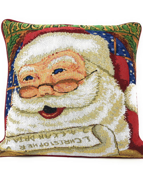 Load image into Gallery viewer, DaDa Bedding Set of 4 Pieces - Magical Santa Snowman Gingerbread Christmas Holiday Tapestry Throw Pillow Covers Bundle Pack - 16" x 16" by DaDa Bedding Collection
