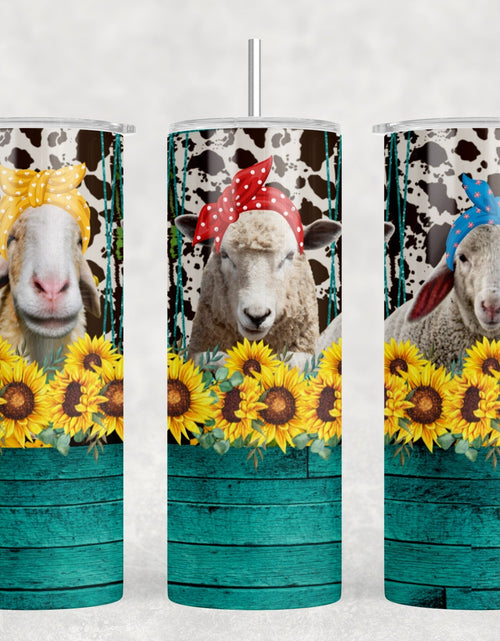 Load image into Gallery viewer, Sassy Sheep - 20 oz Steel Skinny Tumbler - Optional Blue Tooth Speaker - Speaker Color will Vary by Rowdy Ridge Co
