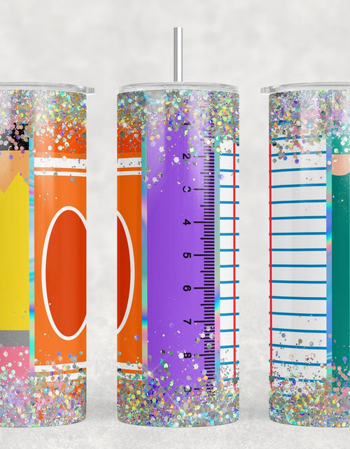 Load image into Gallery viewer, School Supplies - 20 oz Steel Skinny Tumbler - Optional Blue Tooth Speaker - Speaker Color will Vary by Rowdy Ridge Co
