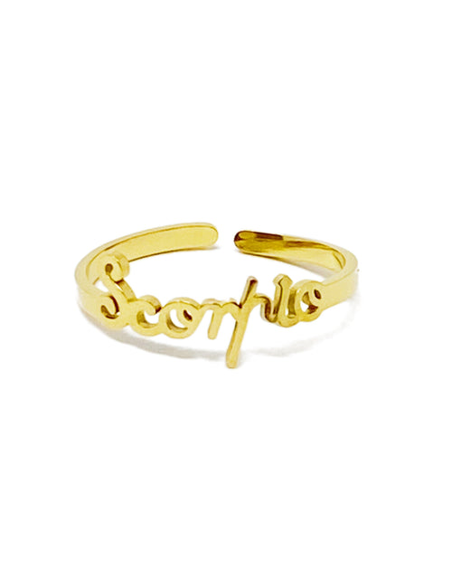 Load image into Gallery viewer, Scripted Zodiac Ring by Ellisonyoung.com
