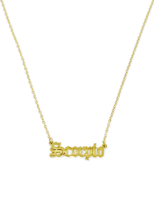 Load image into Gallery viewer, Old English Zodiac Necklace by Ellisonyoung.com

