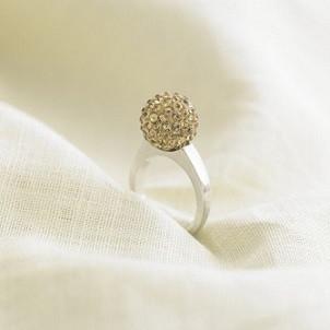 Load image into Gallery viewer, Celebrity 'Seattle Dream' Sterling Silver Plated Gold 12mm Czech Crystal Disco Ball Ring by Liberty Charms USA
