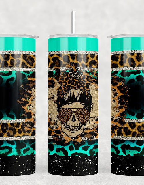 Load image into Gallery viewer, Serape Skull - 20 oz Steel Skinny Tumbler - Optional Blue Tooth Speaker - Speaker Color will Vary by Rowdy Ridge Co

