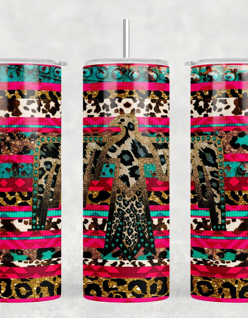 Load image into Gallery viewer, Serape Thunderbird - 20 oz Steel Skinny Tumbler - Optional Blue Tooth Speaker - Speaker Color will Vary by Rowdy Ridge Co
