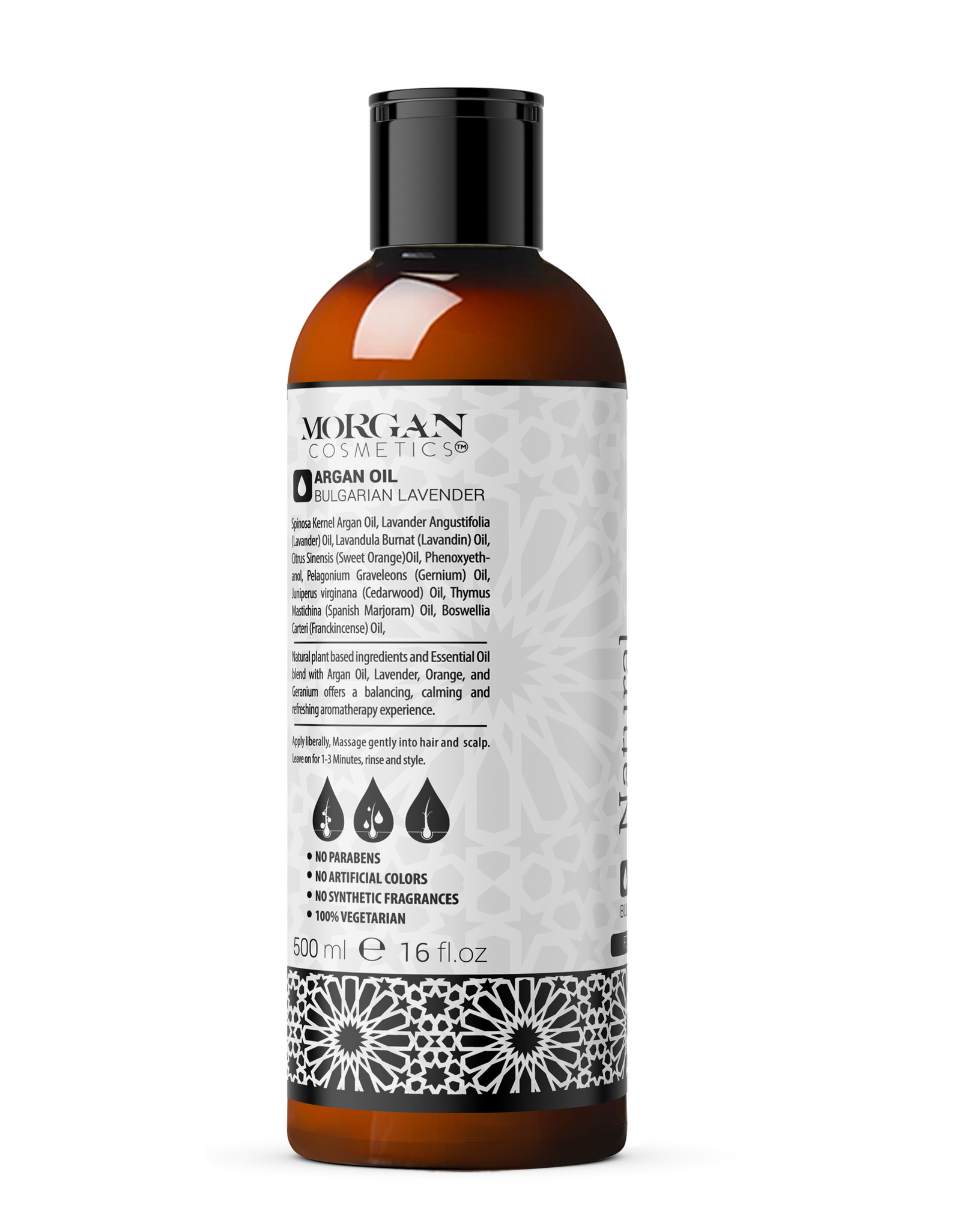 Argan Sulfate Free Shampoo Lavender 16 oz by Morgan Cosmetics