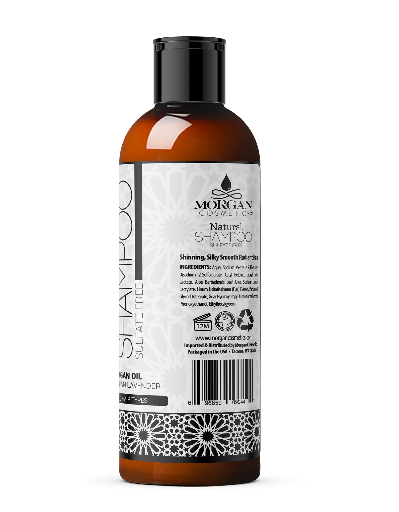 Argan Sulfate Free Shampoo Lavender 16 oz by Morgan Cosmetics