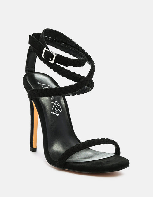 Load image into Gallery viewer, sherri ankle braided strap high heel sandals by London Rag
