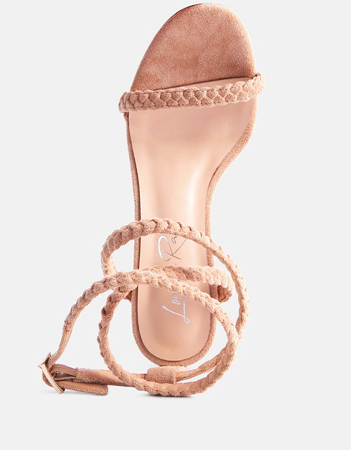 Load image into Gallery viewer, sherri ankle braided strap high heel sandals by London Rag
