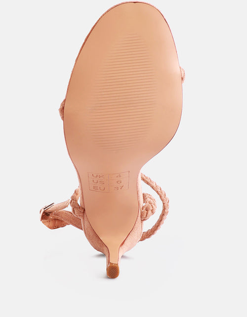 Load image into Gallery viewer, sherri ankle braided strap high heel sandals by London Rag

