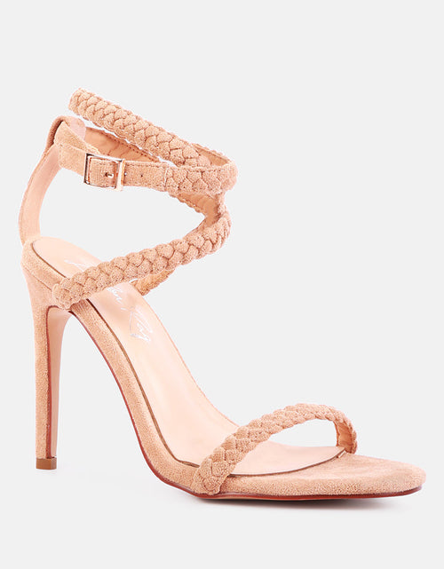 Load image into Gallery viewer, sherri ankle braided strap high heel sandals by London Rag
