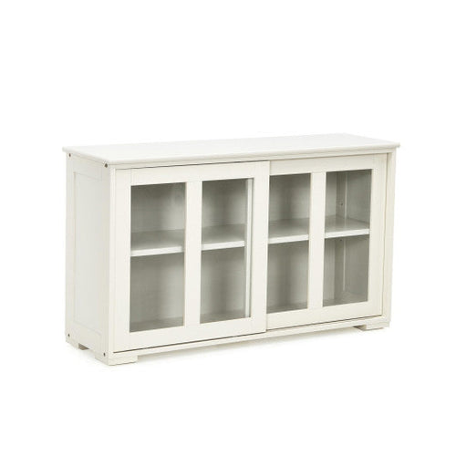 Load image into Gallery viewer, Sideboard Buffet Cupboard Storage Cabinet with Sliding Door-Antique White
