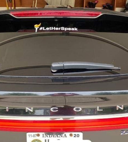 Libertarian Party Torch #LetHerSpeak Vinyl Window Decal (Large) by Proud Libertarian