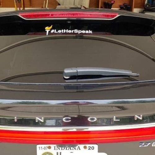Load image into Gallery viewer, Libertarian Party Torch #LetHerSpeak Vinyl Window Decal (Large) by Proud Libertarian
