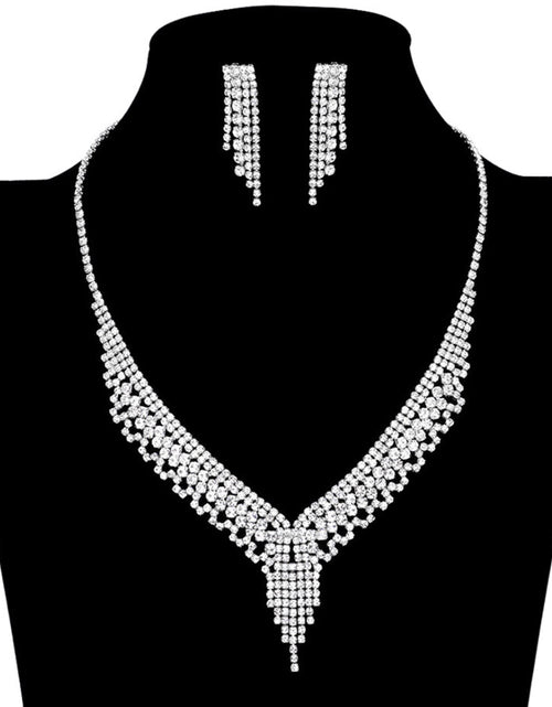 Load image into Gallery viewer, Sparkling Rhinestone Pave Necklace Earring Set by Madeline Love
