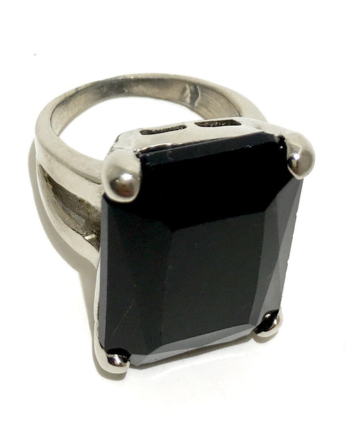 Load image into Gallery viewer, The Urban Charm Jet Black Crystal Signature Statement Ring by The Urban Charm
