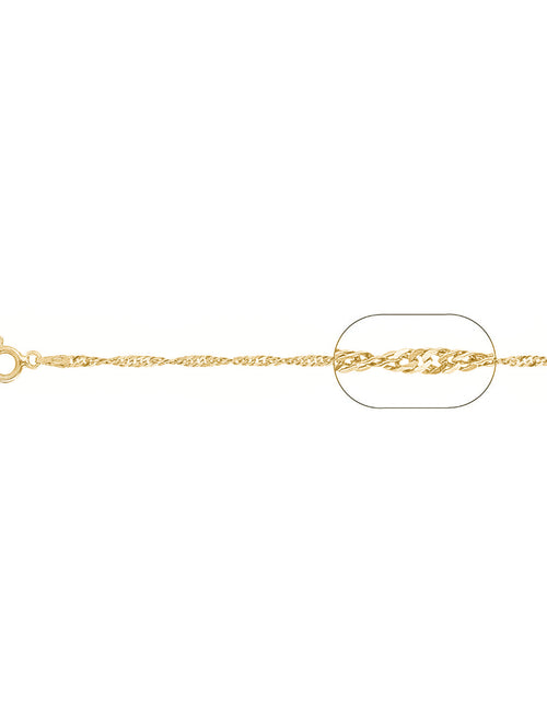 Load image into Gallery viewer, Sterling Silver Yellow Gold 2MM Diamond Cut Singapore Link Chain Necklace by Donatello Gian
