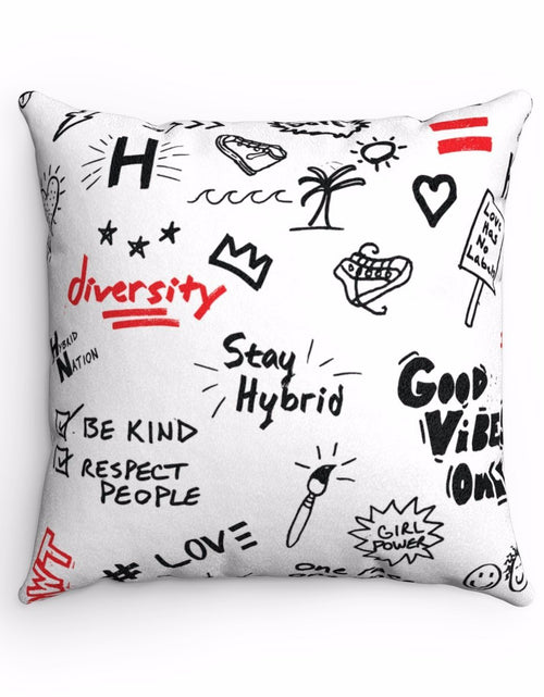 Load image into Gallery viewer, HYBRID NATION "SKETCH" FAUX SUEDE PILLOW by Hybrid Nation
