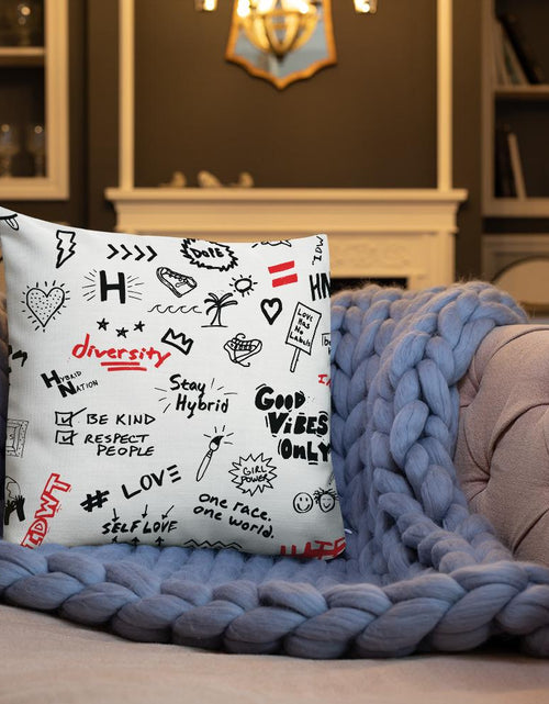 Load image into Gallery viewer, HYBRID NATION "SKETCH" FAUX SUEDE PILLOW by Hybrid Nation
