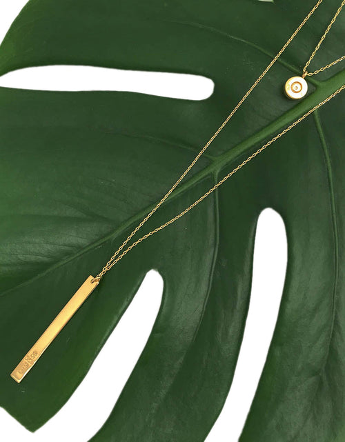 Load image into Gallery viewer, Layered Bar Bullet Necklace by SLATE + SALT
