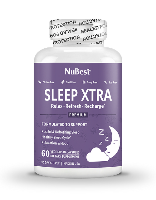 Load image into Gallery viewer, Sleep Xtra, Natural Non-Habit Forming Sleep Aid for Teens &amp; Adults, 60 Vegan Capsules by NuBest Nutrition®
