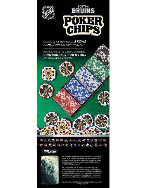 Load image into Gallery viewer, Boston Bruins 100 Piece Poker Chips by MasterPieces Puzzle Company INC
