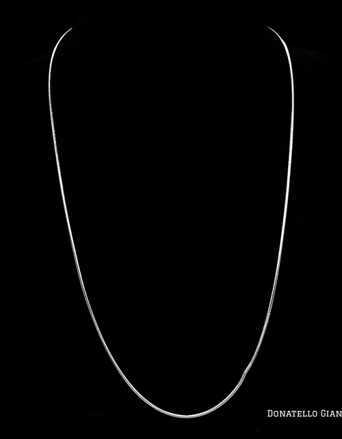 Load image into Gallery viewer, Sterling Silver 925 Round Snake Chain 1MM, 16"-24", Snake Chain Necklace, Italian Made Sterling Silver 925 Unisex Chain by Donatello Gian

