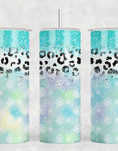 Load image into Gallery viewer, Snow Flakes - 20 oz Steel Skinny Tumbler - Optional Blue Tooth Speaker - Speaker Color will Vary by Rowdy Ridge Co
