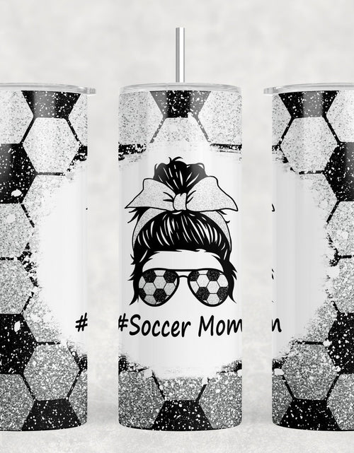 Load image into Gallery viewer, Soccer Mom  - 20 oz Steel Skinny Tumbler - Optional Blue Tooth Speaker - Speaker Color will Vary by Rowdy Ridge Co
