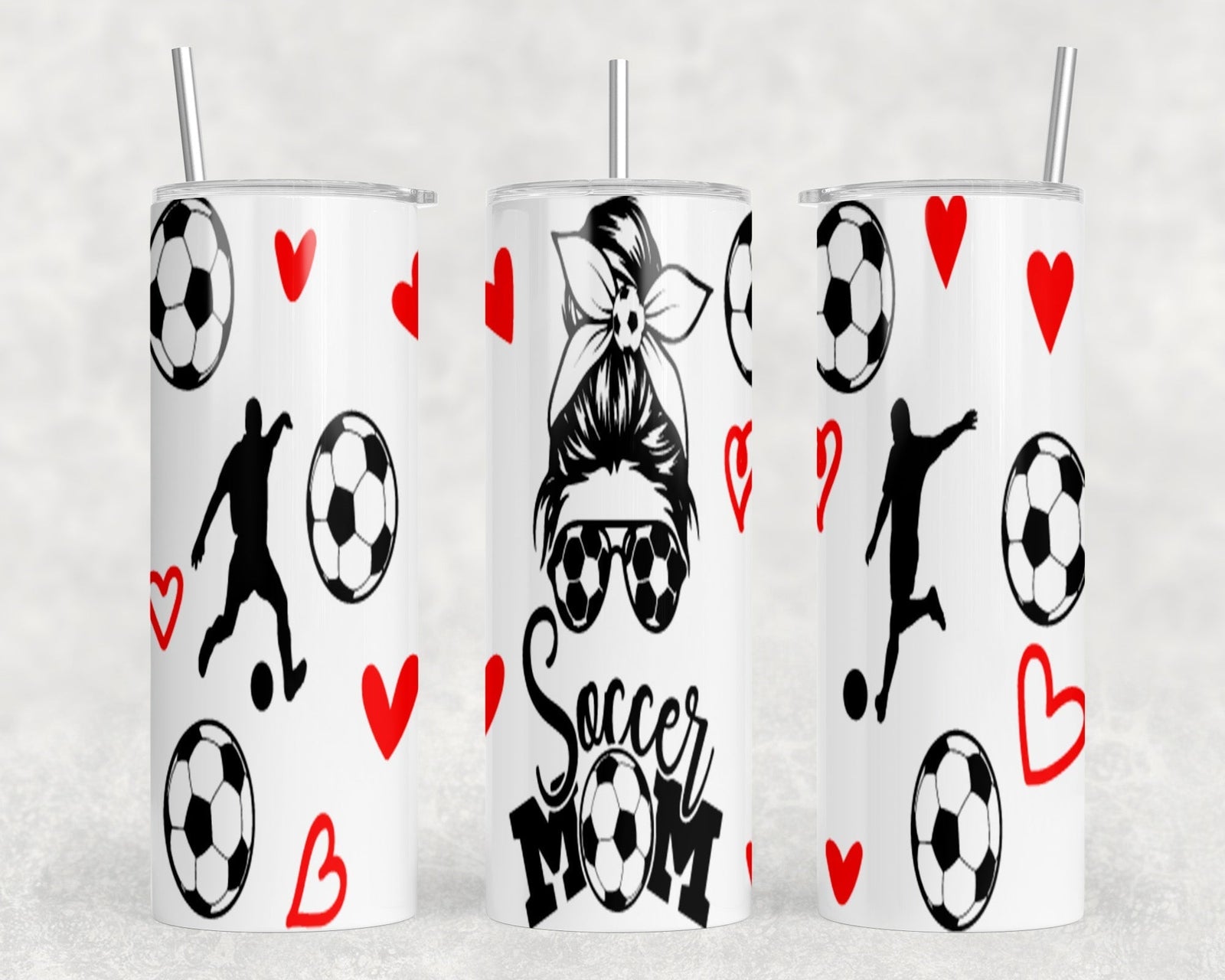 Soccer Mom  - 20 oz Steel Skinny Tumbler - Optional Blue Tooth Speaker - Speaker Color will Vary by Rowdy Ridge Co