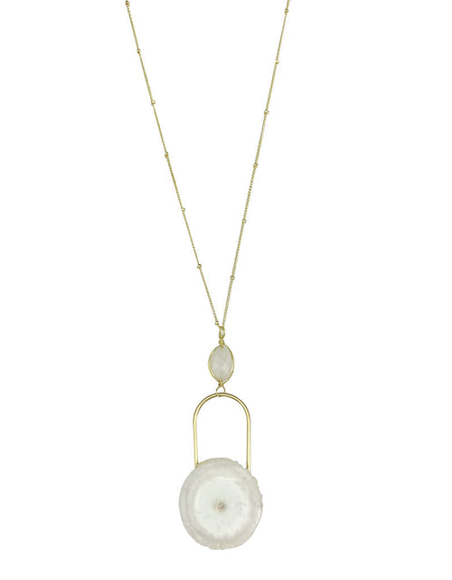 Load image into Gallery viewer, Solar Quartz Eye Necklace by SLATE + SALT
