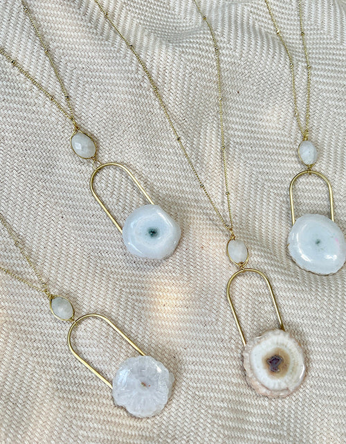 Load image into Gallery viewer, Solar Quartz Eye Necklace by SLATE + SALT
