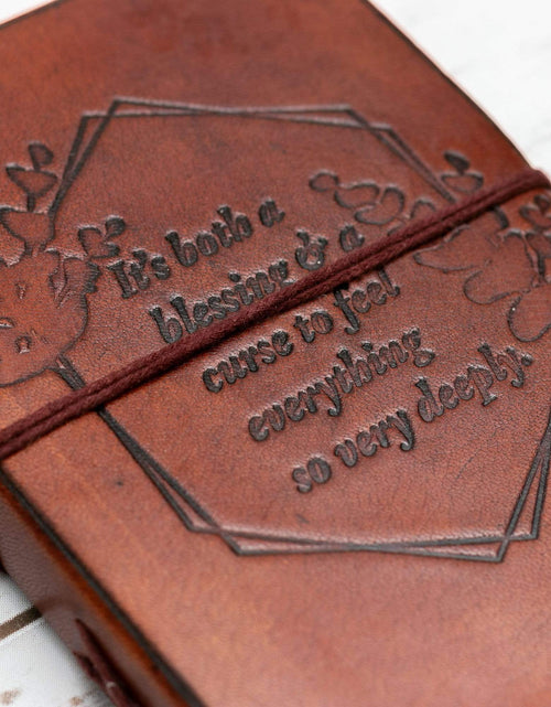 Load image into Gallery viewer, Feel Deeply Quote Leather Journal - 7x5 by Soothi
