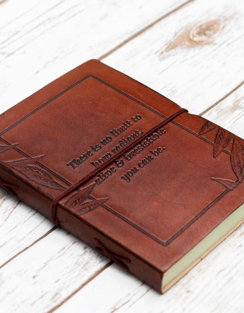 Load image into Gallery viewer, No Limit Quote Leather Journal - 8x6 Size by Soothi
